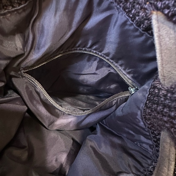 🌟HP🌟VTG 1990s The Sak Crochet Backpack Aubergine Purple 90s Boho Drawstring Bag - Picture 14 of 16